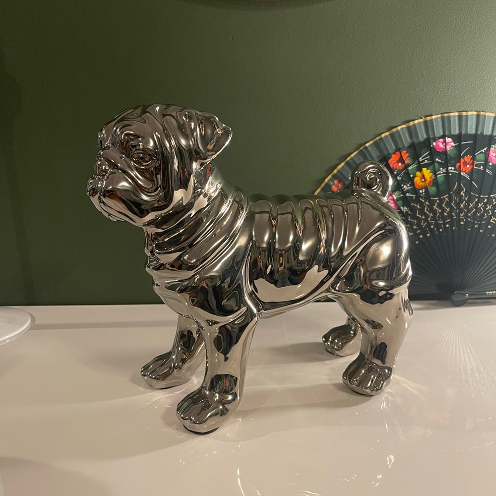 Silver Mops Statue Figure Z Gallery